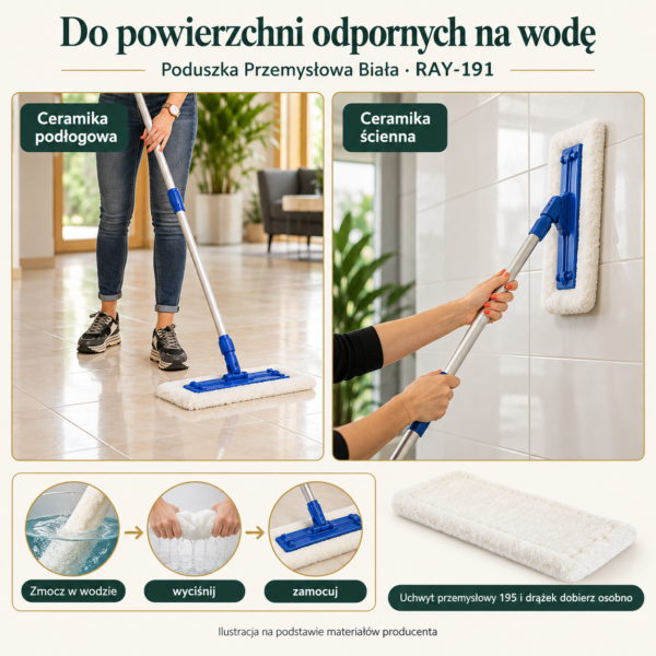 Poduszka Przemysłowa Biała — przykłady zastosowań. Ilustracja na podstawie galerii producenta.