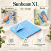 Czyścik niebieski Sunbeam XL — ilustracja zastosowań Czyścik niebieski Sunbeam XL — przykłady zastosowań i pielęgnacja. Ilustracja na podstawie materiałów producenta.