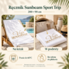 Ręcznik Sunbeam Sport Trip 200×90 cm — przykłady zastosowań i pielęgnacja. Ilustracja na podstawie materiałów producenta.