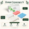 Zestaw Czyszczący S — skład zestawu: Rękawica Biała NOVA L, Rękawica Różowa L, Rękawica Biała L, Czyścik niebieski Sunbeam XL.