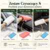 Zestaw Czyszczący S — ilustracja zastosowań poszczególnych rękawic i Sunbeam oraz pielęgnacji.