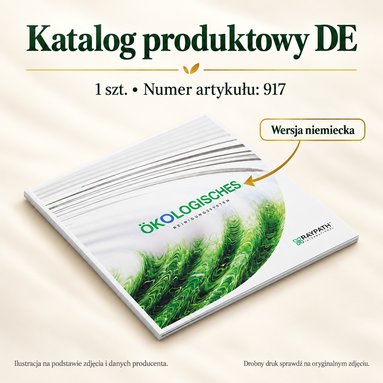 Katalog Produktowy DE — 1 szt, Numer artykułu: 917. Grafika z podpisami widocznych elementów produktu.