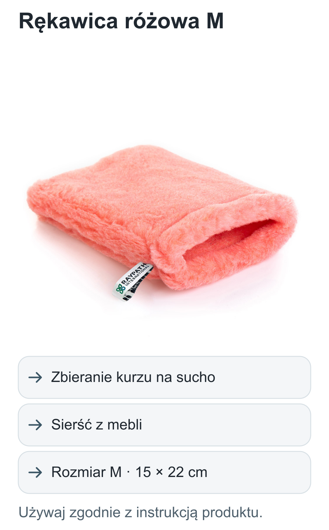 Rękawica różowa M