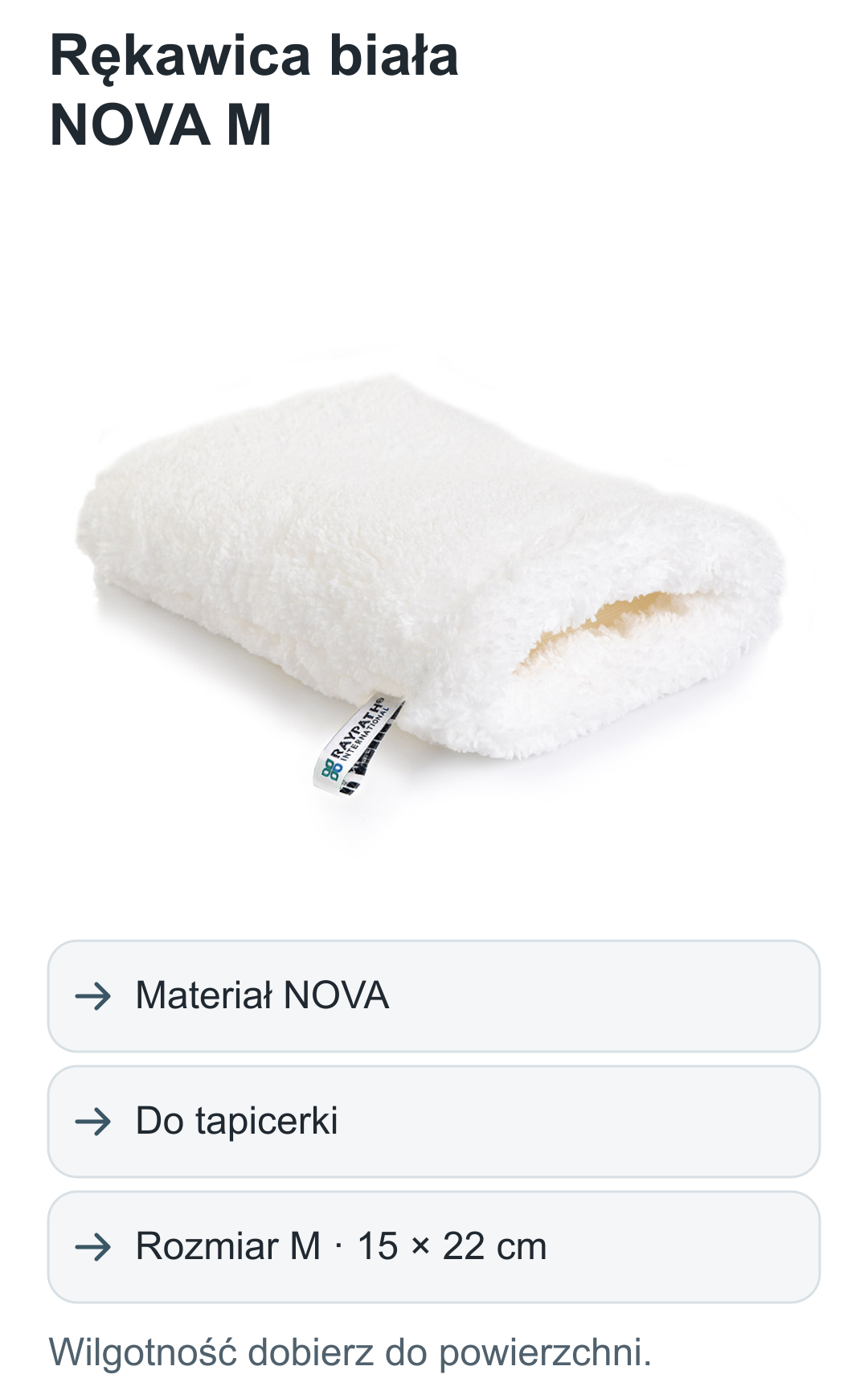 Rękawica biała NOVA M