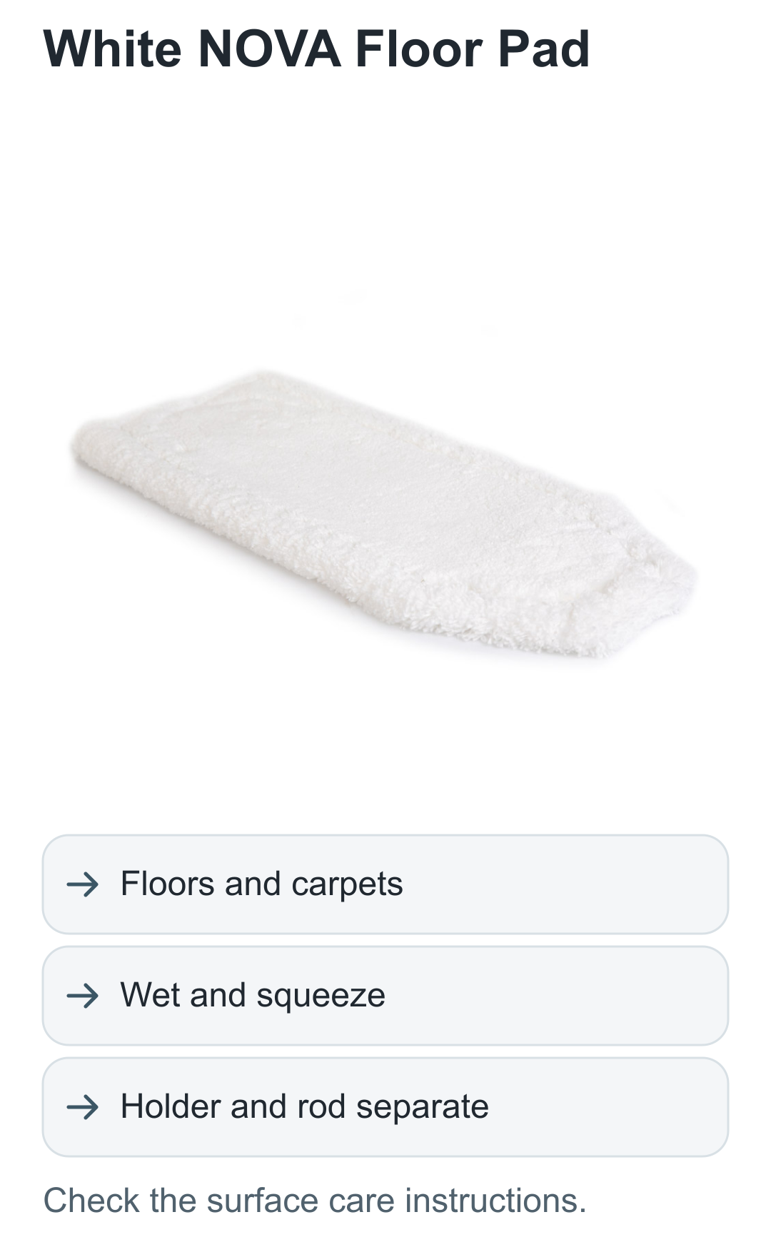 White NOVA Floor Pad