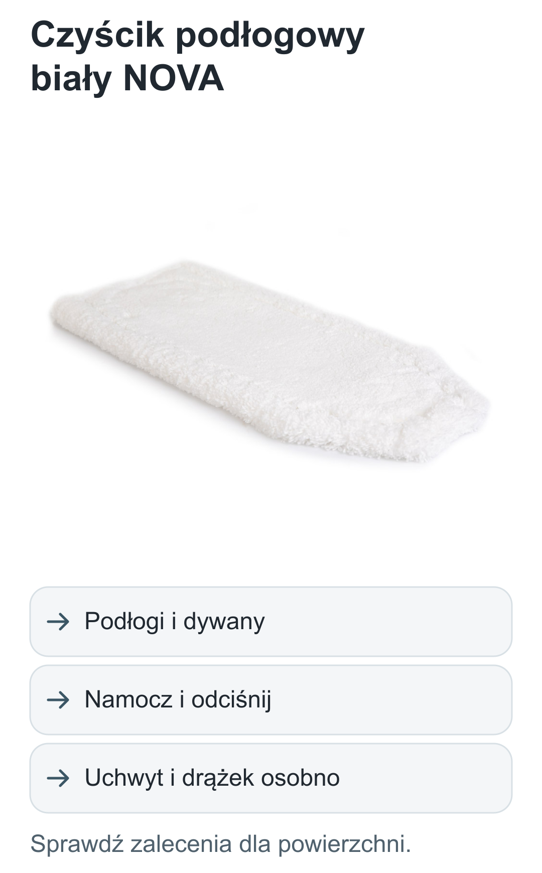 Czyścik podłogowy biały NOVA