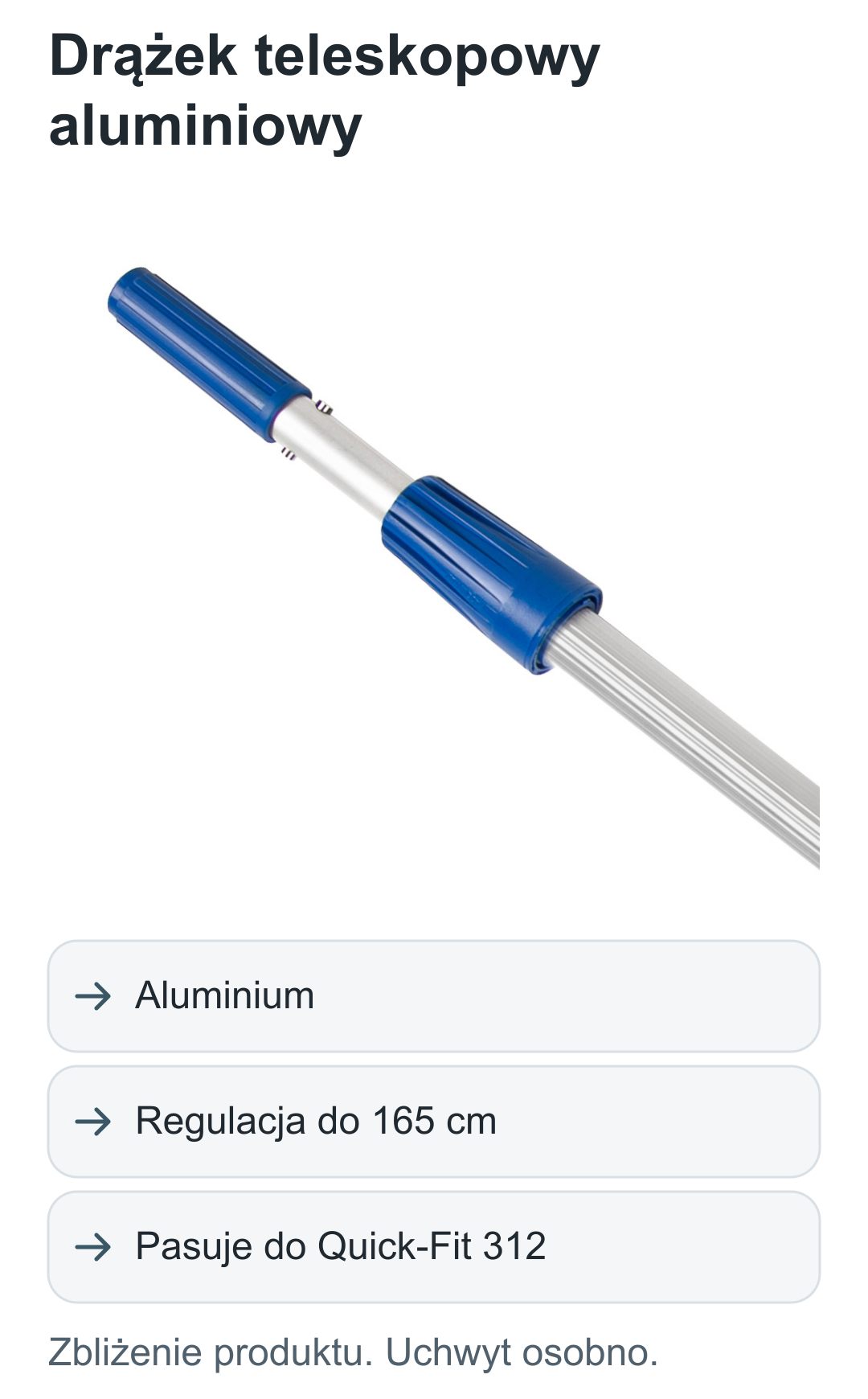 Drążek teleskopowy aluminiowy