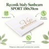 Ręcznik biały Sunbeam SPORT 150x70cm. Pranie do 60°C. Bez płynu do płukania. Unikaj intensywnego suszenia. Pielęgnacja: unikaj suszarki automatycznej i grzejnika.