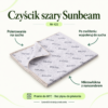 Czyścik szary Sunbeam — instrukcja Czyścik szary Sunbeam. Polerowanie na sucho. Po zwilżeniu wypoleruj do sucha. Mikrowłókna z nanosrebrem. Pranie do 60°C · Bez płynu do płukania