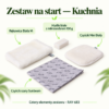 Zestaw na start – Kuchnia — skład zestawu: Rękawica Biała M, Czyścik Mini Biały, Mydło białe z mikrosrebrem 100 g, Czyścik szary Sunbeam.